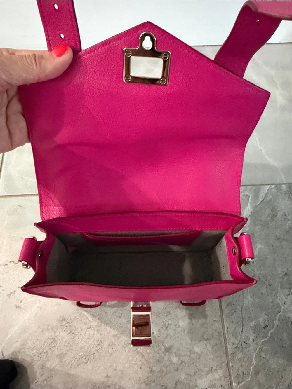 Proenza schouler ps1 mini Bright Pink Leather Crossbody Bag